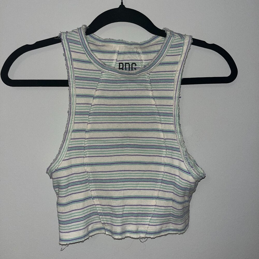 BDG Urban Outfitters Women's Striped Ribbed Cropped Tank | Size M